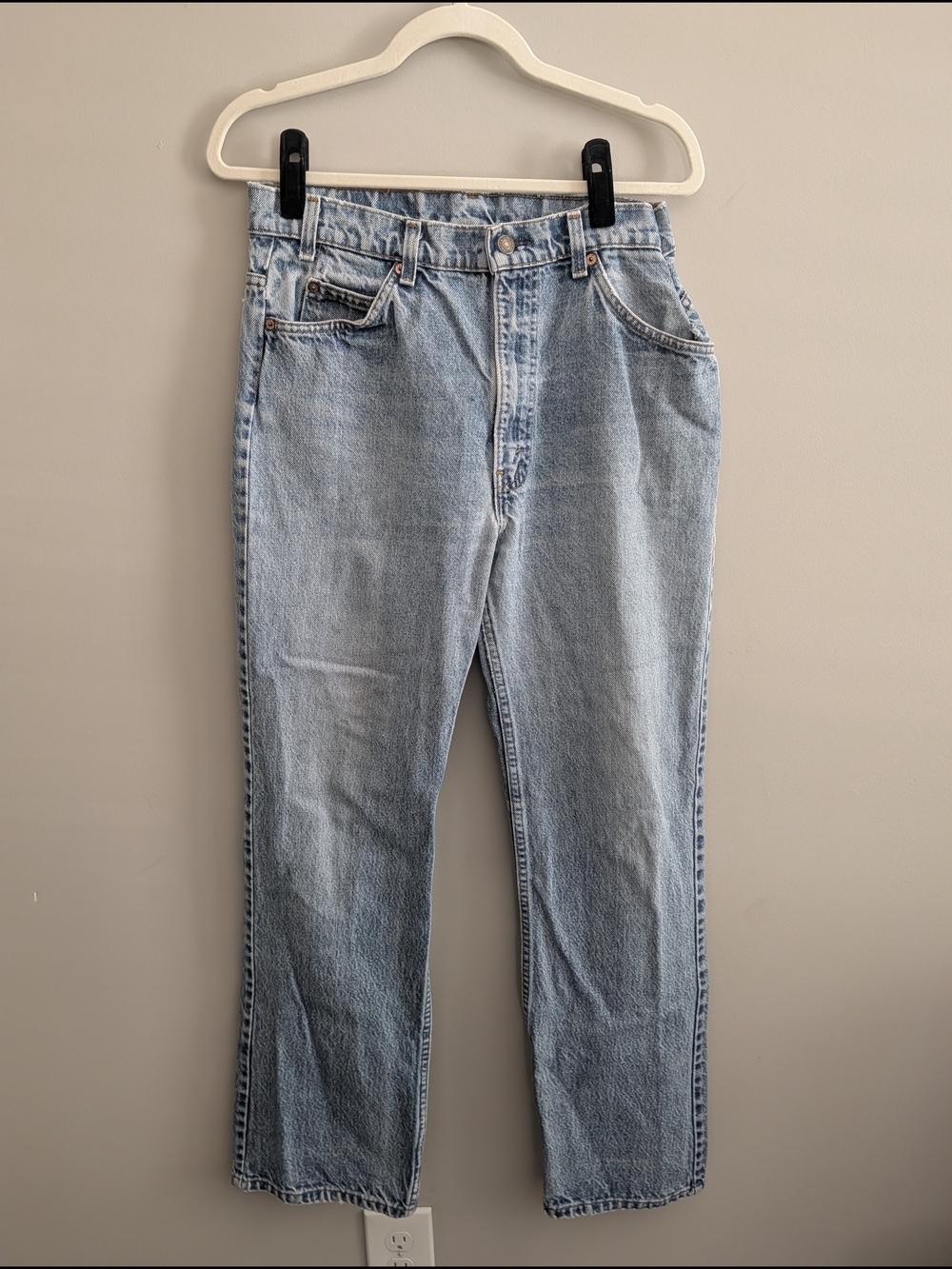 Orange Tab Vintage Levi's Light Blue Straight Leg Jeans